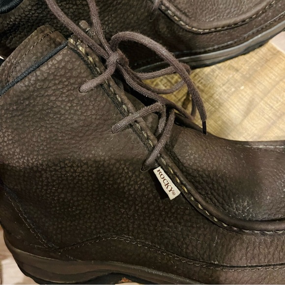 Men's Rocky Brown Leather Boots - Picture 3 of 10
